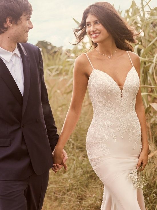 Code: Rebecca Ingram - Aubrey - IN STUDIO Embellished and tailored to perfection, this simple strapless sheath bridal dress is designed for boho dreamers and beach babes alike.Colour Options: Ivory over Blush  OR  Ivory 